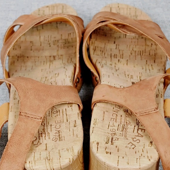 Womens Kork-Ease Tia Brown Leather Platform Block Heel Sandals Sz 10 Chunky Boho - Picture 6 of 14